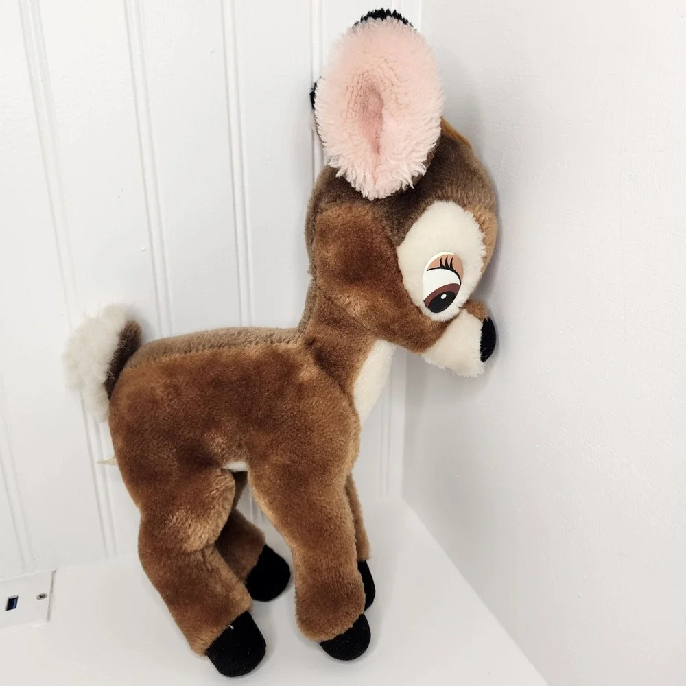Vintage 1980s Disney World Bambi Plush Brown Soft Stuffed Animal Deer Disneyland
